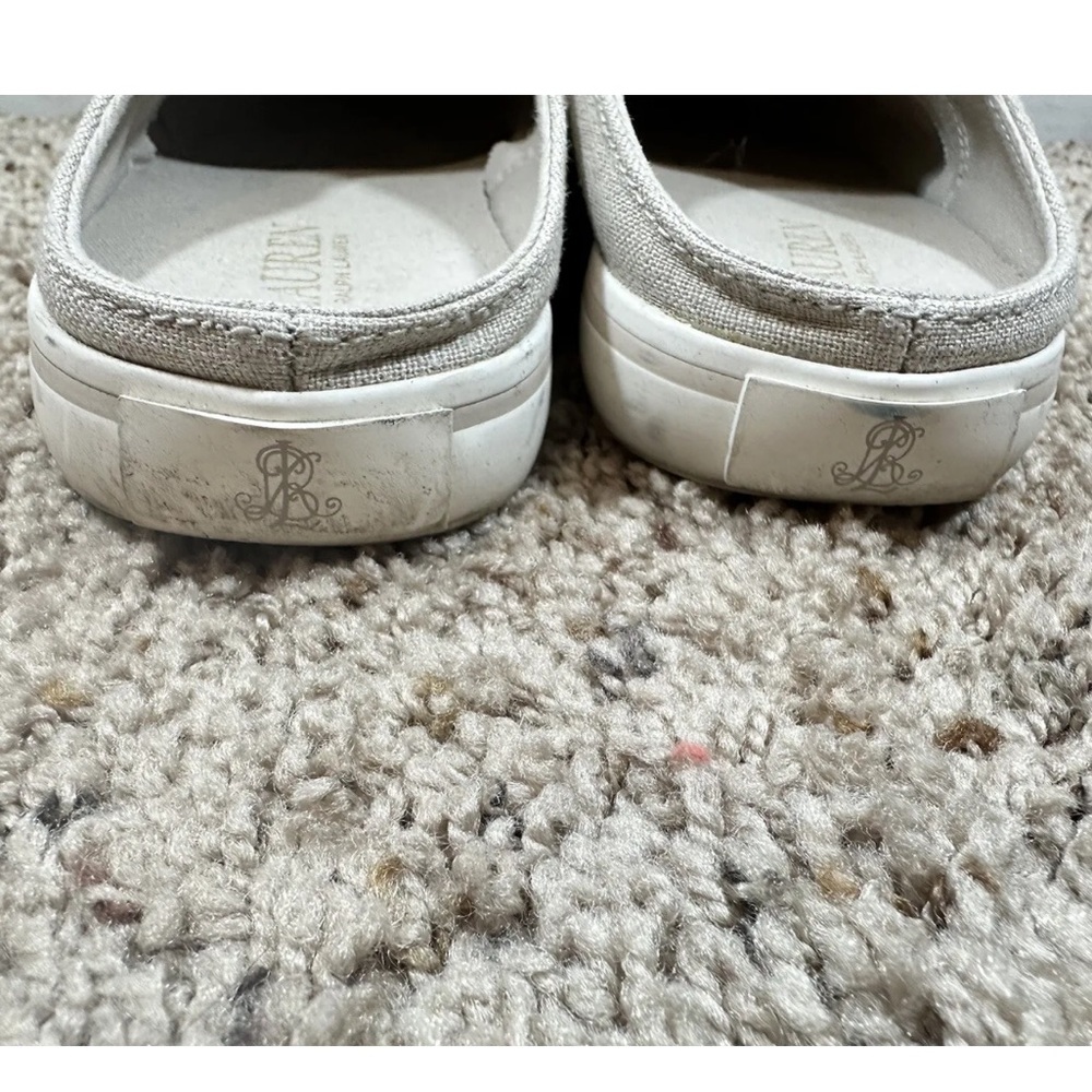 Lauren Ralph Lauren Jaida II Natural Linen Sneaker Size 9B - Picture 5 of 9